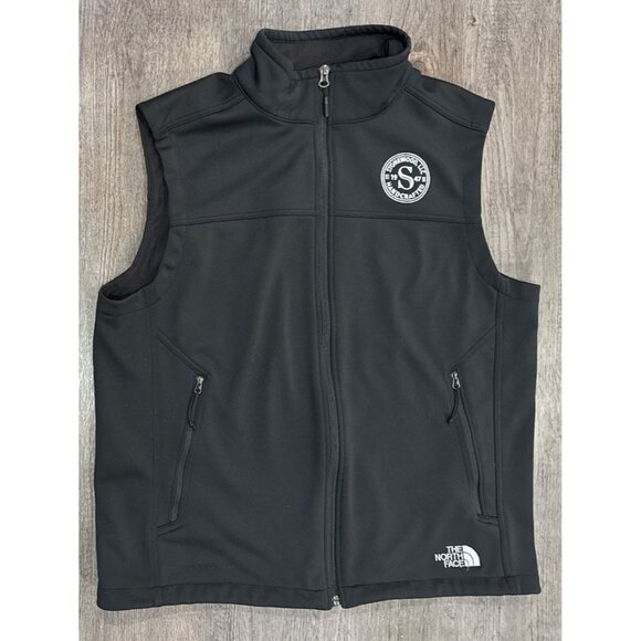The North Face Ridgeline Soft Shell Vest Mens L Black Windwall Company Logo - Picture 1 of 8